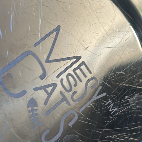 Messy Cat Bowls tray Modern Double Feeder purple silicon stainless steel bowls - Picture 3 of 14